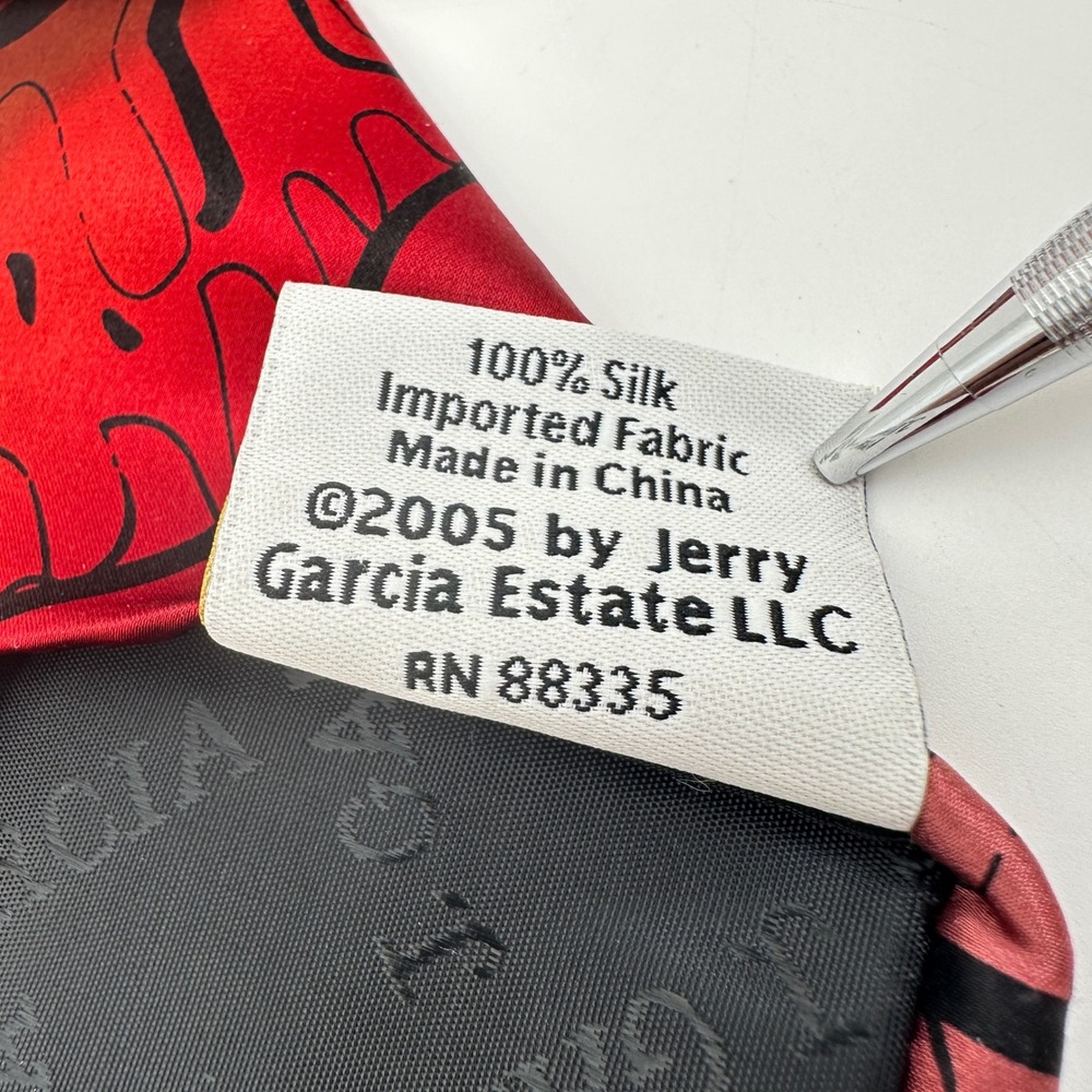 J Garcia Silk Tie Mens One Size Red Thistle Ghost Limited Edition Collection 40 - Picture 7 of 11